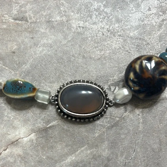 Free People Silver and Blue Bohemian Necklace - Picture 2 of 2